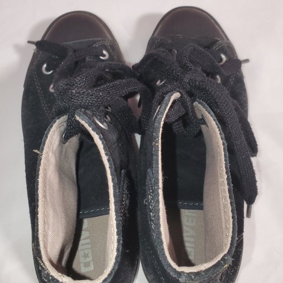 Womens Black Suede Mid Ankle Converse Size 6.5 - Picture 4 of 8